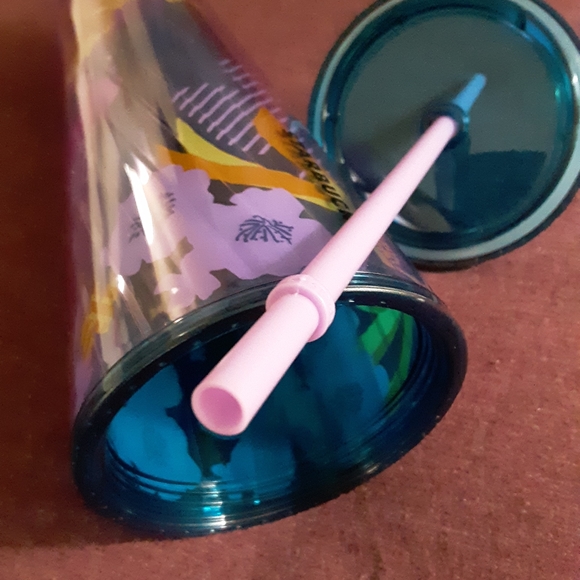 STARBUCKS LTD ED SPRING FLORAL DRINK CUP WITH STRAW! - Picture 5 of 10